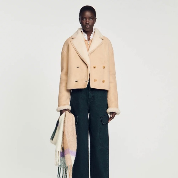 Thea double-breasted shearling jacket - Picture 1 of 7